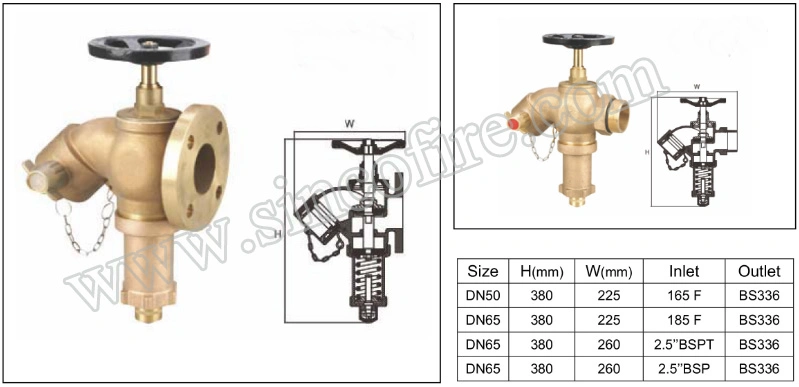 2.5′ ′ Prv Landing Valve Angle Valve Pressure Regulating Fire Hydrant Landing Valve